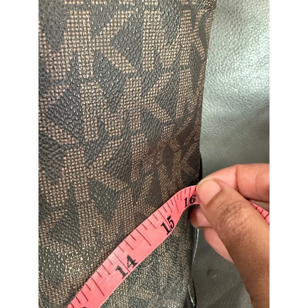Michael Kors Signature PVC‎ Leather Tote Bag Brown Tan Shoulder Bag